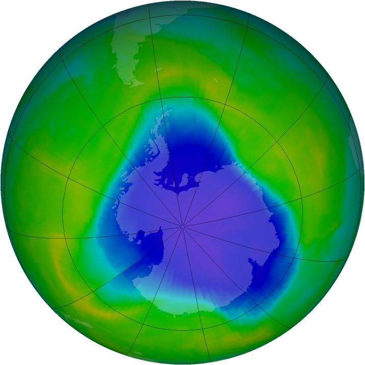 Antarctic ozone map for 24 November 1998